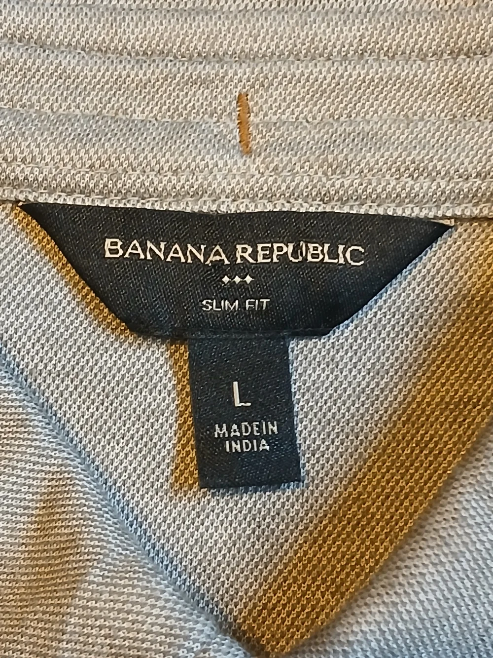 Banana Republic Men's Size LG Slim Fit Gray Long Sleeve Stretch Button Up NWOT
